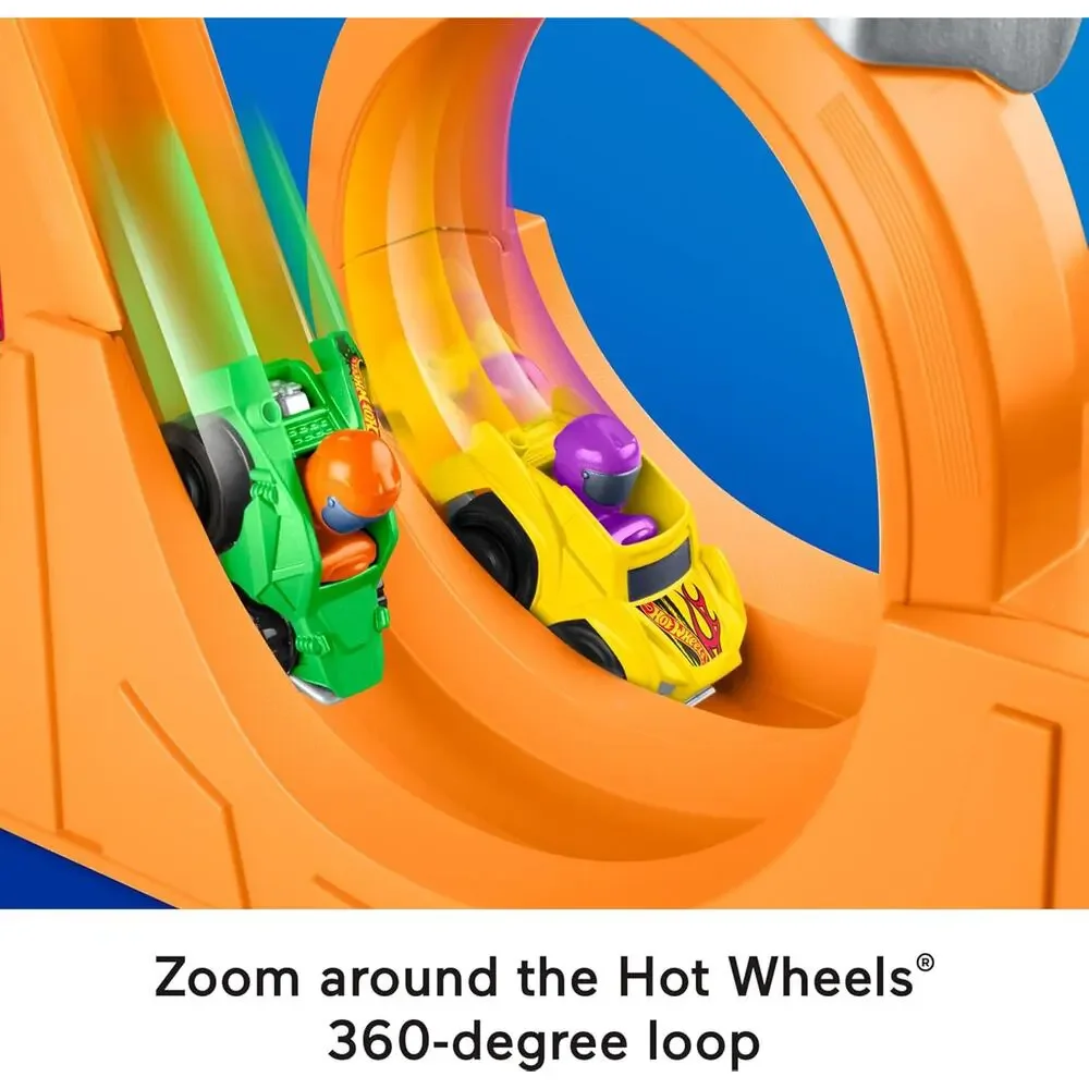 Fisher-Price Little People Toddler Toy Hot Wheels Spiral Stunt Race Track NWT
